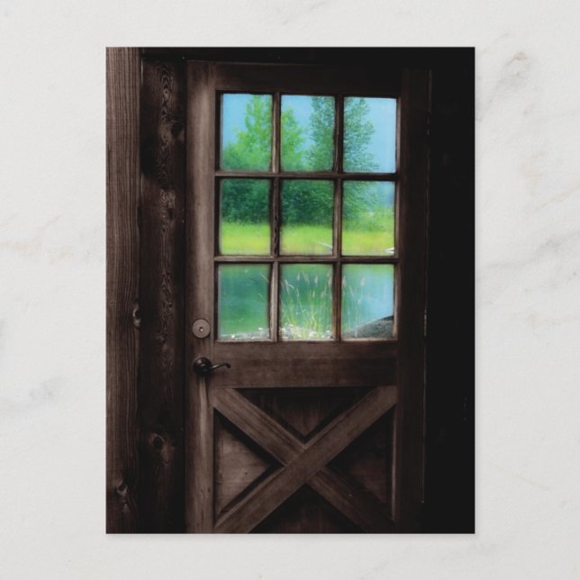 Postal Abrir la puerta al exterior (Anverso)