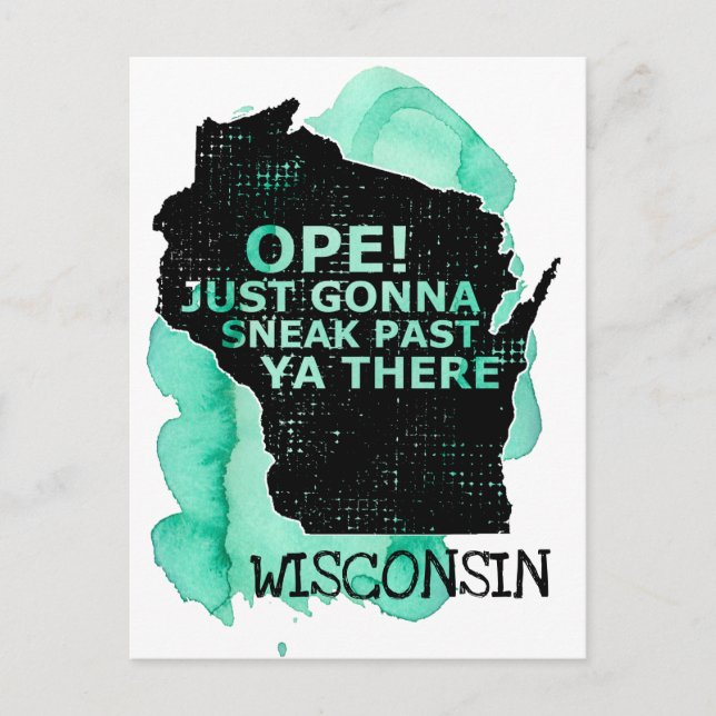 Postal Abrir Sneak Pasado Ya Hay Cita De Mapa De Wisconsi (Anverso)