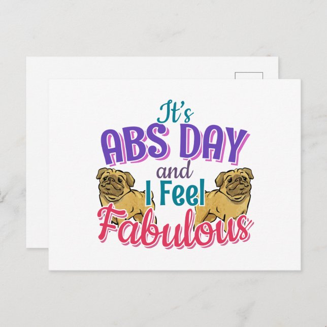 Postal Abs Day Core Workout - Pug Dog Lover (Anverso / Reverso)
