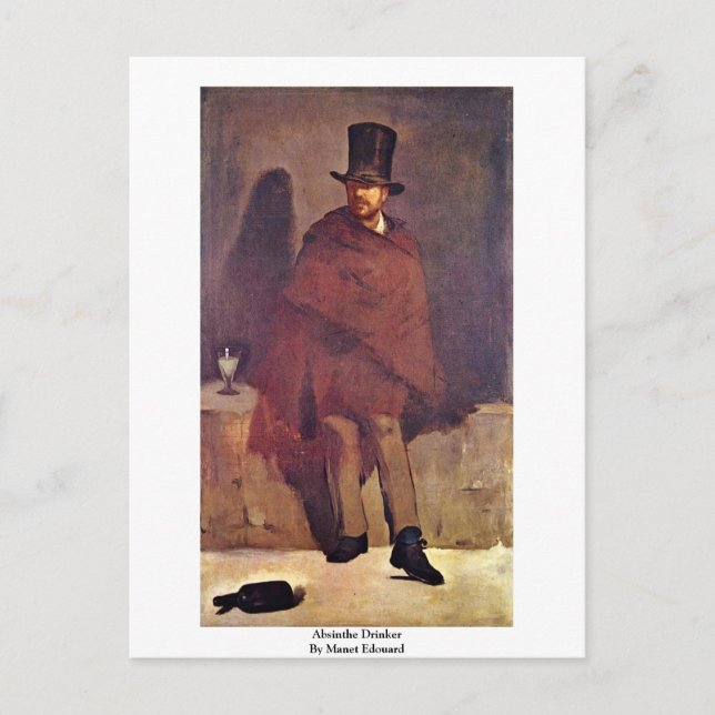 Postal Absinthe Drinker Por Manet Edouard (Anverso)