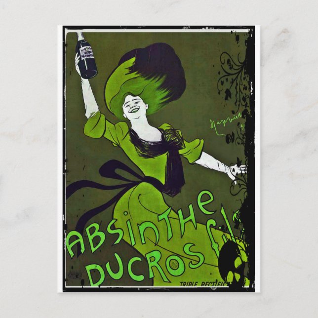 Postal Absinthe en verde (Anverso)