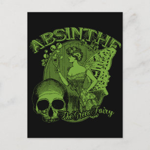 Postal Absinthe Green Fairy Lady