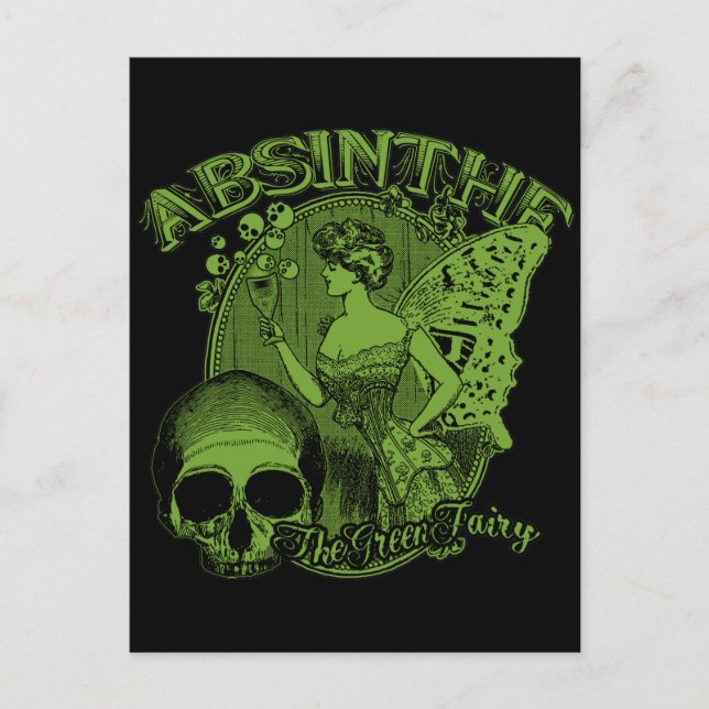 Postal Absinthe Green Fairy Lady (Anverso)