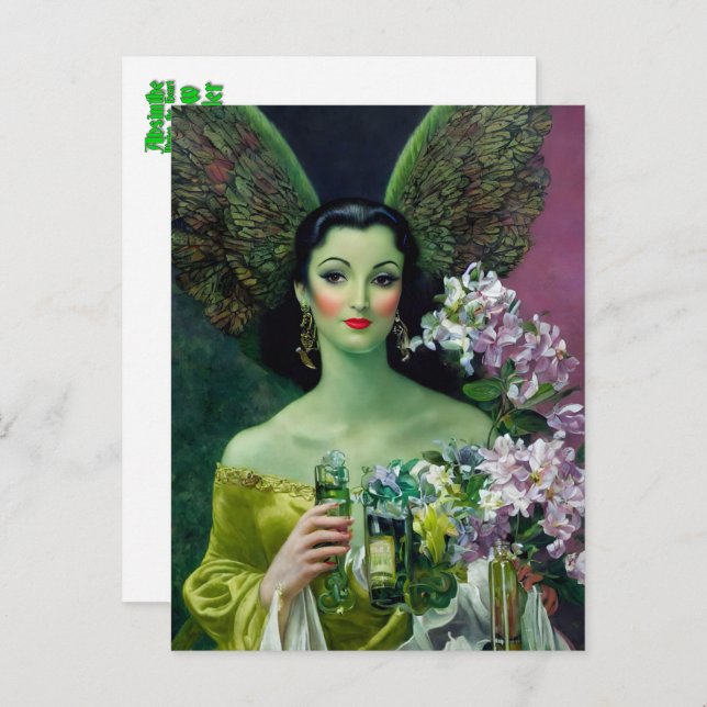 Postal Absinthe Green Fairy Postcard (Anverso / Reverso)