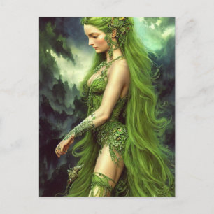 Postal Absinthe Green Fairy Postcard