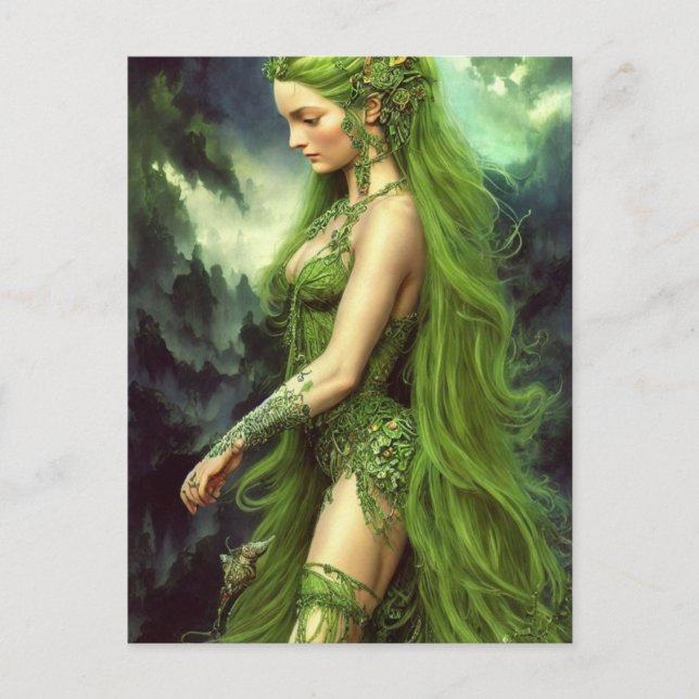 Postal Absinthe Green Fairy Postcard (Anverso)