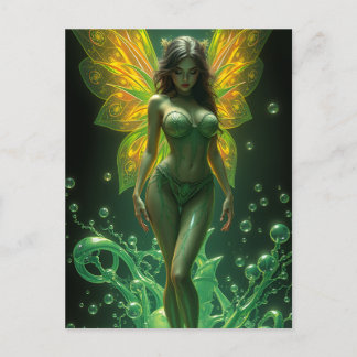 Postal Absinthe Green Fairy Postcard
