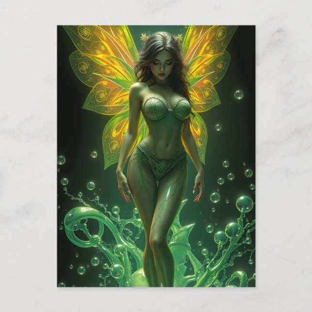 Postal Absinthe Green Fairy Postcard (Anverso)