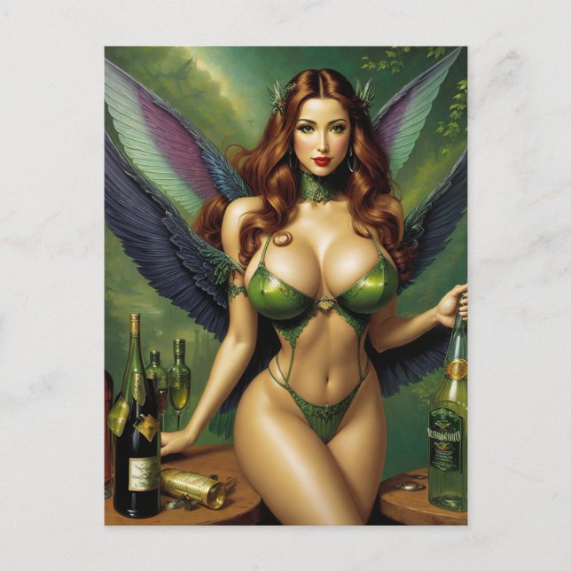 Postal Absinthe Green Fairy Postcard (Anverso)