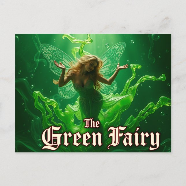 Postal Absinthe Green Fairy Postcard (Anverso)