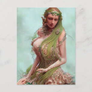 Postal Absinthe Green Fairy Postcard