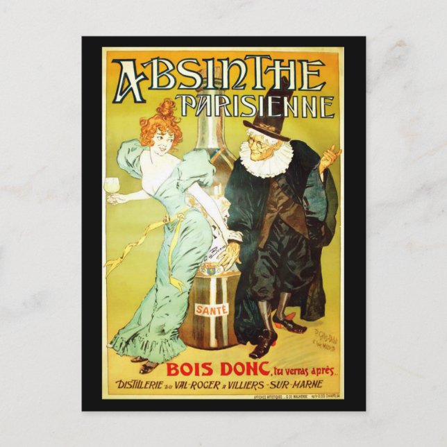 Postal Absinthe parisienne (Anverso)