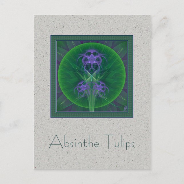 Postal Absinthe Tulips Mandala (Anverso)