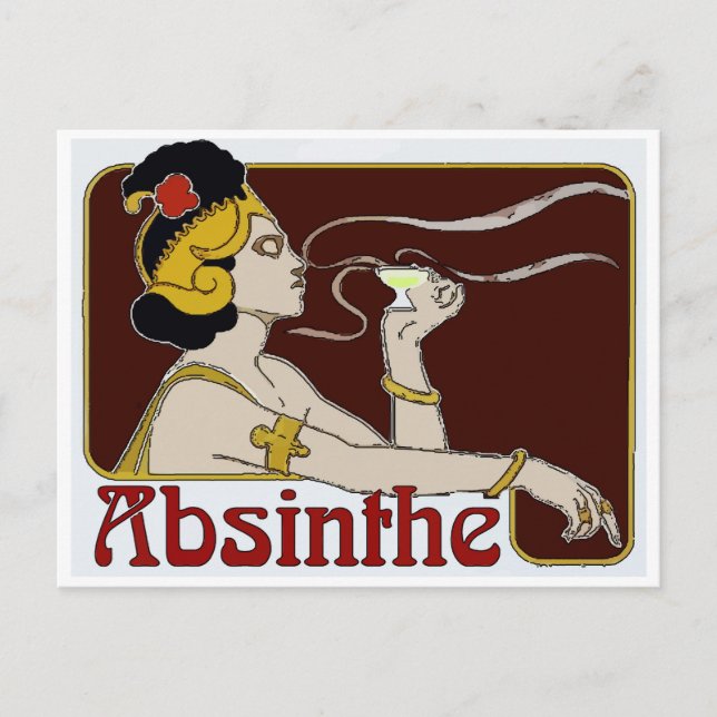 Postal Absinthe, Woman Sipping (Anverso)