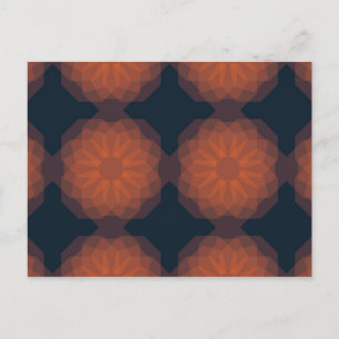 Postal abstracción de flor geométrica moderna y naranja