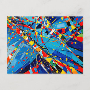 Postal Abstracción de órbita de color geométrico