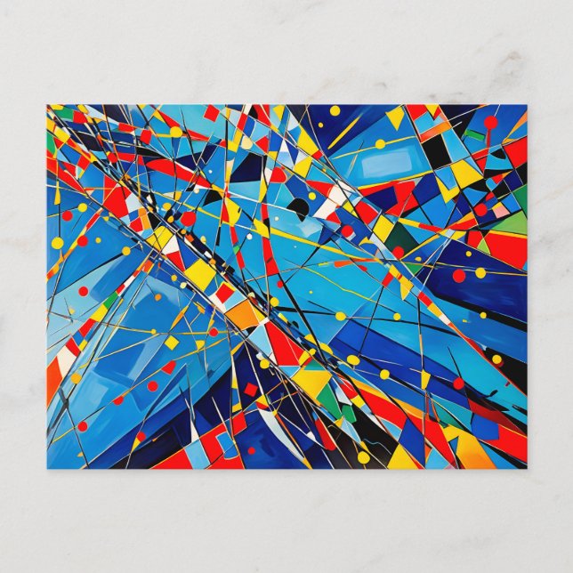 Postal Abstracción de órbita de color geométrico (Anverso)