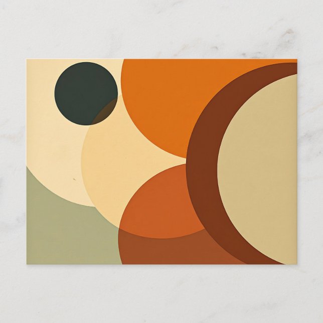 Postal Abstracción geométrica con círculos superpuestos (Anverso)