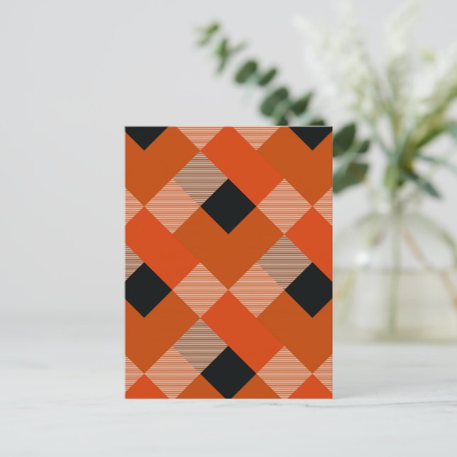 Postal Abstracción geométrica cuadrada 12 (Anverso de pie)