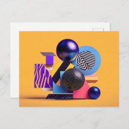 Postal Abstract arrangement with colorful spheres