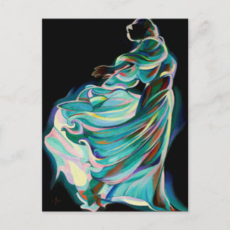 Postal Abstract Art Deco Dancer - Art Print