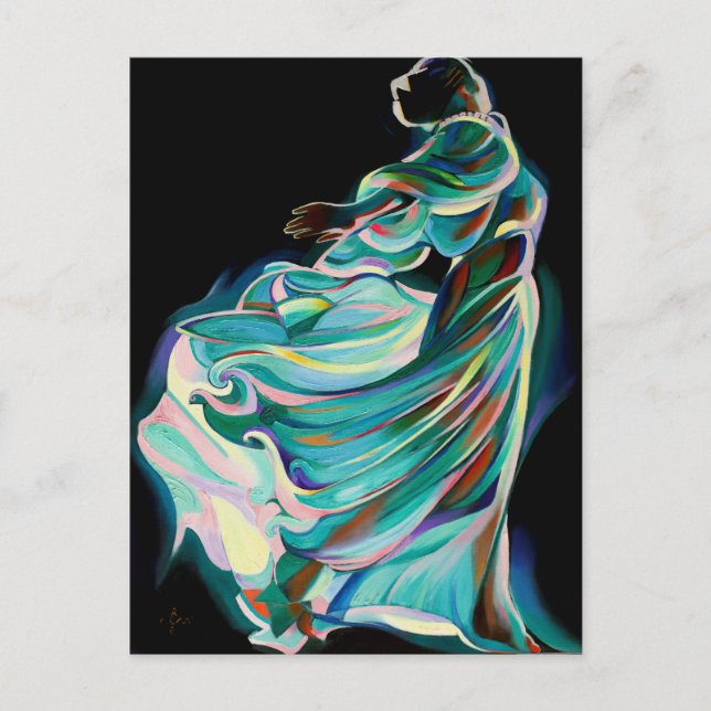Postal Abstract Art Deco Dancer - Art Print (Anverso)