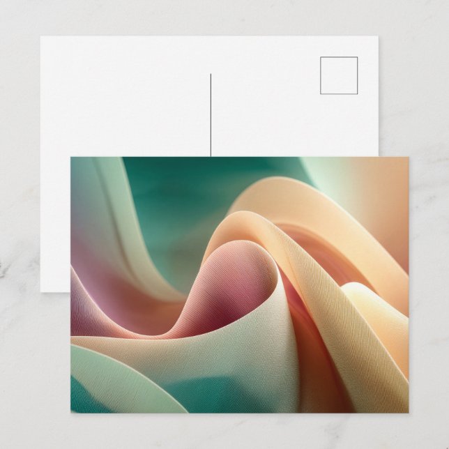 Postal Abstract Drapery with Pastel Gradient Flow (Anverso / Reverso)