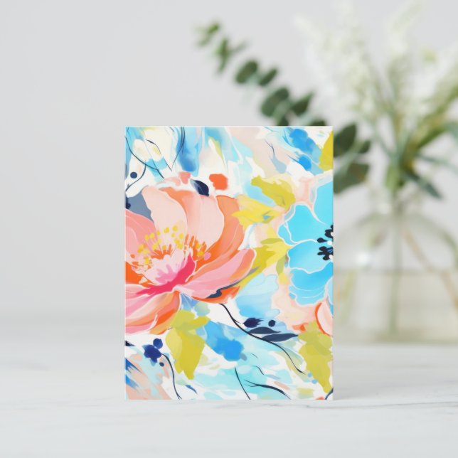 Postal Abstract floral pattern painting  (Anverso de pie)