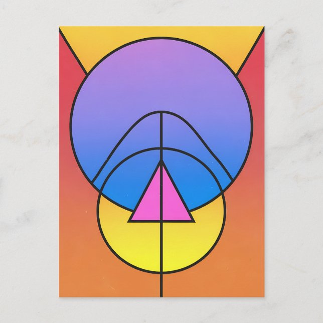 Postal Abstract Geometric Circles Line Colorful Poster (Anverso)