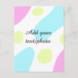 Postal Abstract geometric shapes pastel add name photo ba