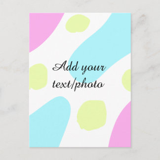 Postal Abstract geometric shapes pastel add name photo ba