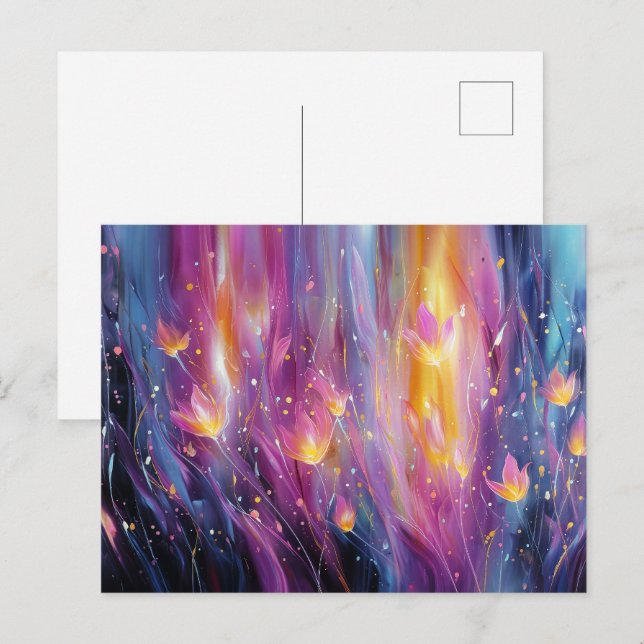 Postal Abstract luminous floral explosion (Anverso / Reverso)