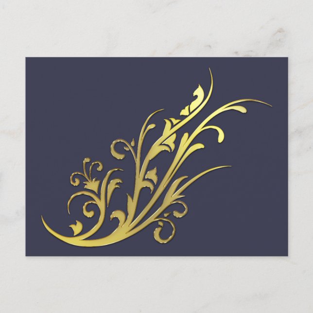 Postal Abstract Luxury Faux Gold Flower (Anverso)
