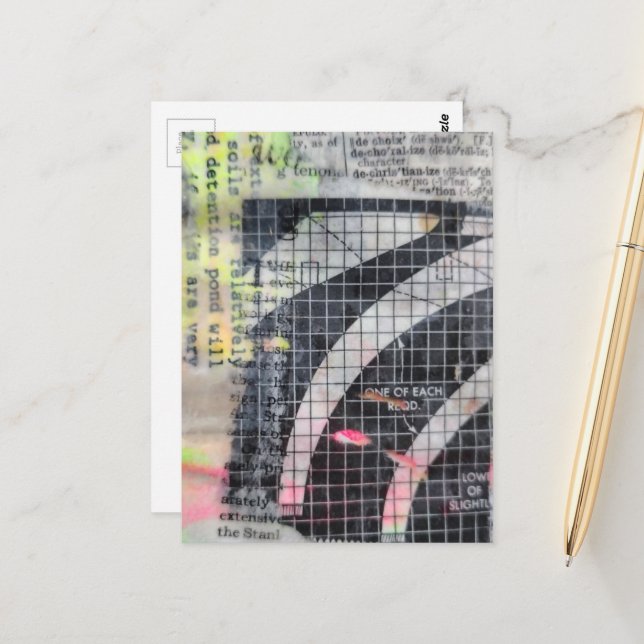 Postal Abstract mixed media collage  (Anverso/Reverso In Situ)