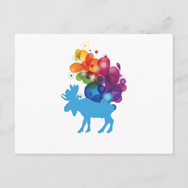 Postal Abstract Moose Postcard (Anverso)