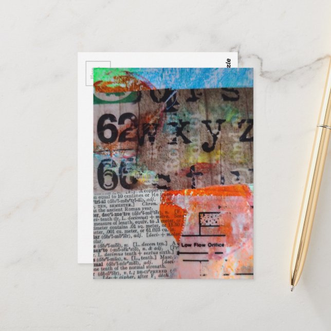 Postal Abstract Numbers Letters Grunge collage  (Anverso/Reverso In Situ)