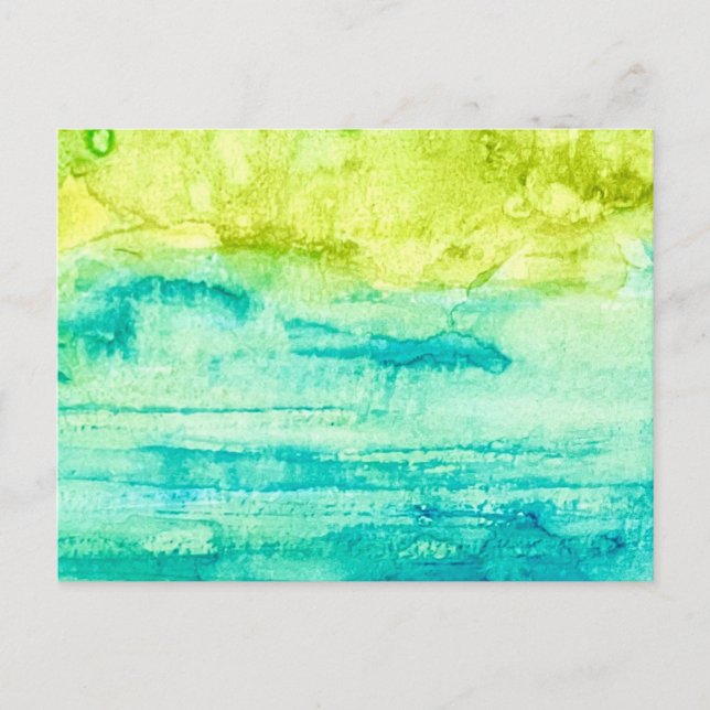 Postal Abstract Ocean Watercolor Postcard (Anverso)