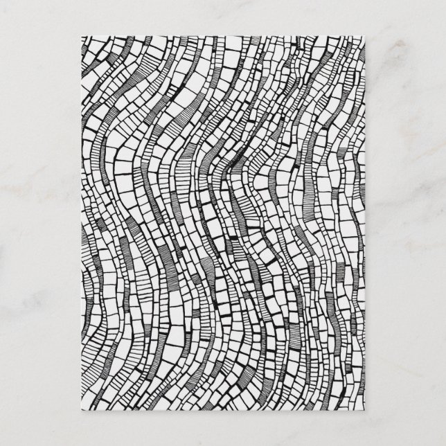 Postal Abstract Pen & Ink Geometric Rectangles Postcard (Anverso)