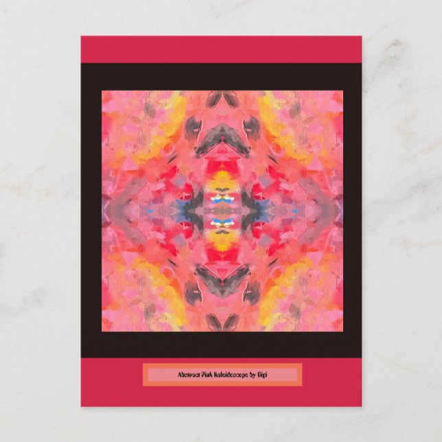 Postal Abstract Pink Kaleidoscope  (Anverso)