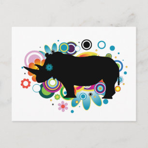 Postal Abstract Rhino Postcard