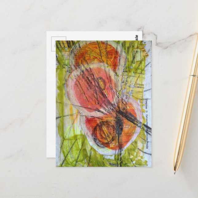 Postal abstract severe dizziness moving foward collage  (Anverso/Reverso In Situ)