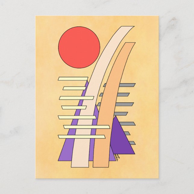 Postal Abstract Sun, Shadows, Reflections, and Structures (Anverso)