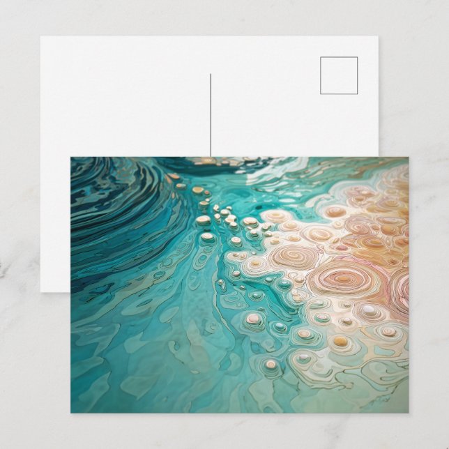 Postal Abstract Topographic Ocean Art (Anverso / Reverso)