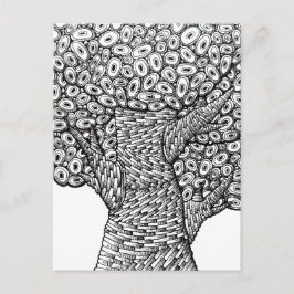Postal Abstract Tree Drawing Oval Shapes Design