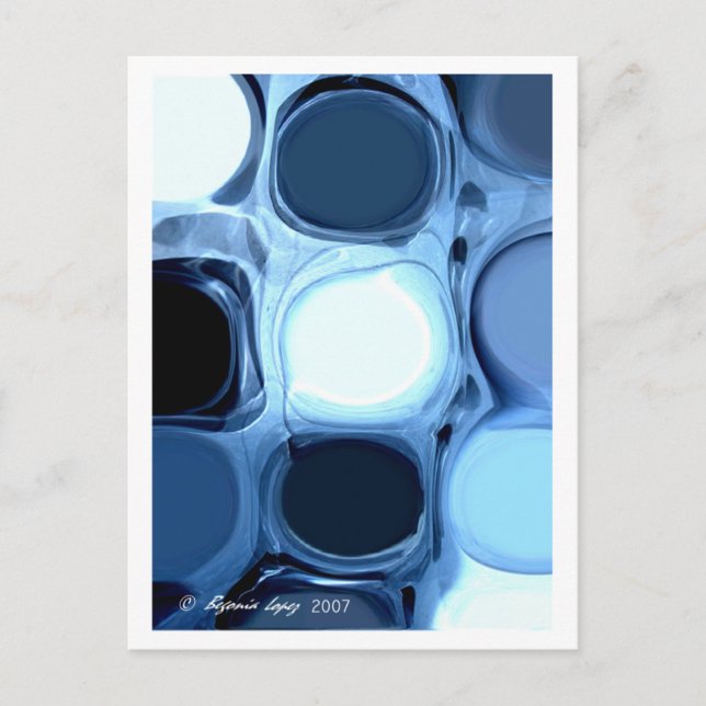 Postal abstracta azul (Anverso)