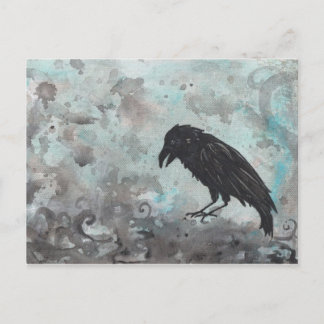 postal abstracta de Blue Raven Crow