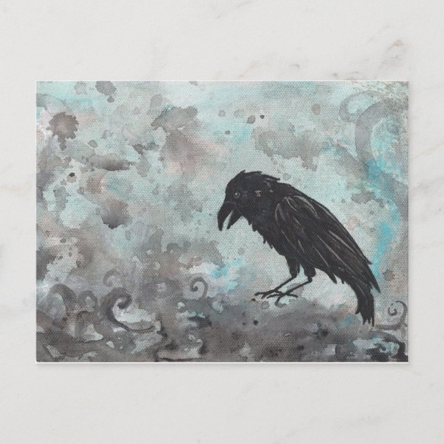 postal abstracta de Blue Raven Crow (Anverso)