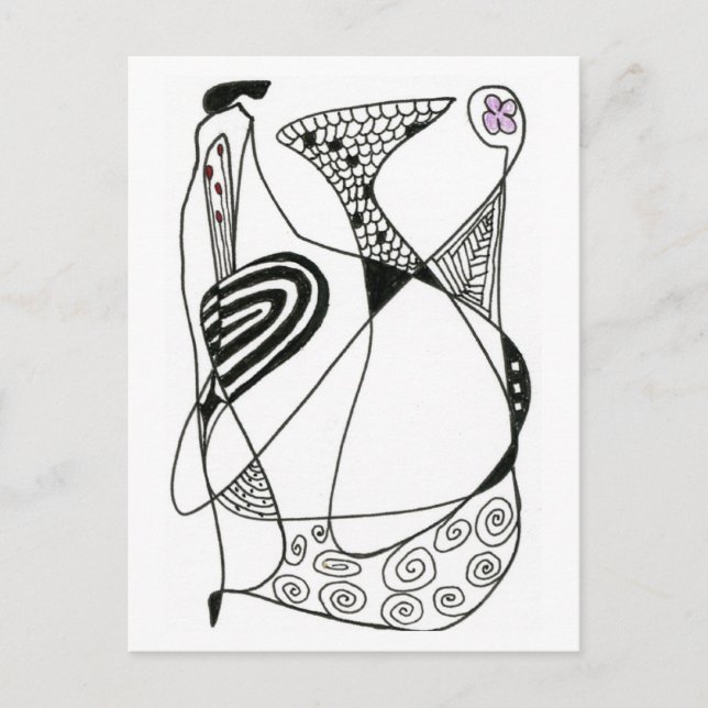 Postal abstracta de "Dancing Hen" (Anverso)