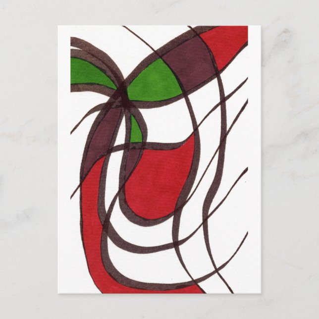 Postal abstracta de "pez volador" (Anverso)