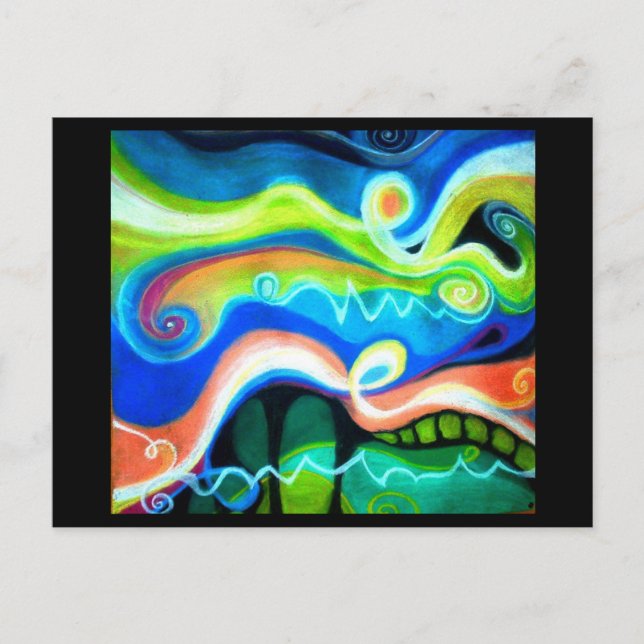 Postal abstracta del Pastel de aceite | Cantando e (Anverso)